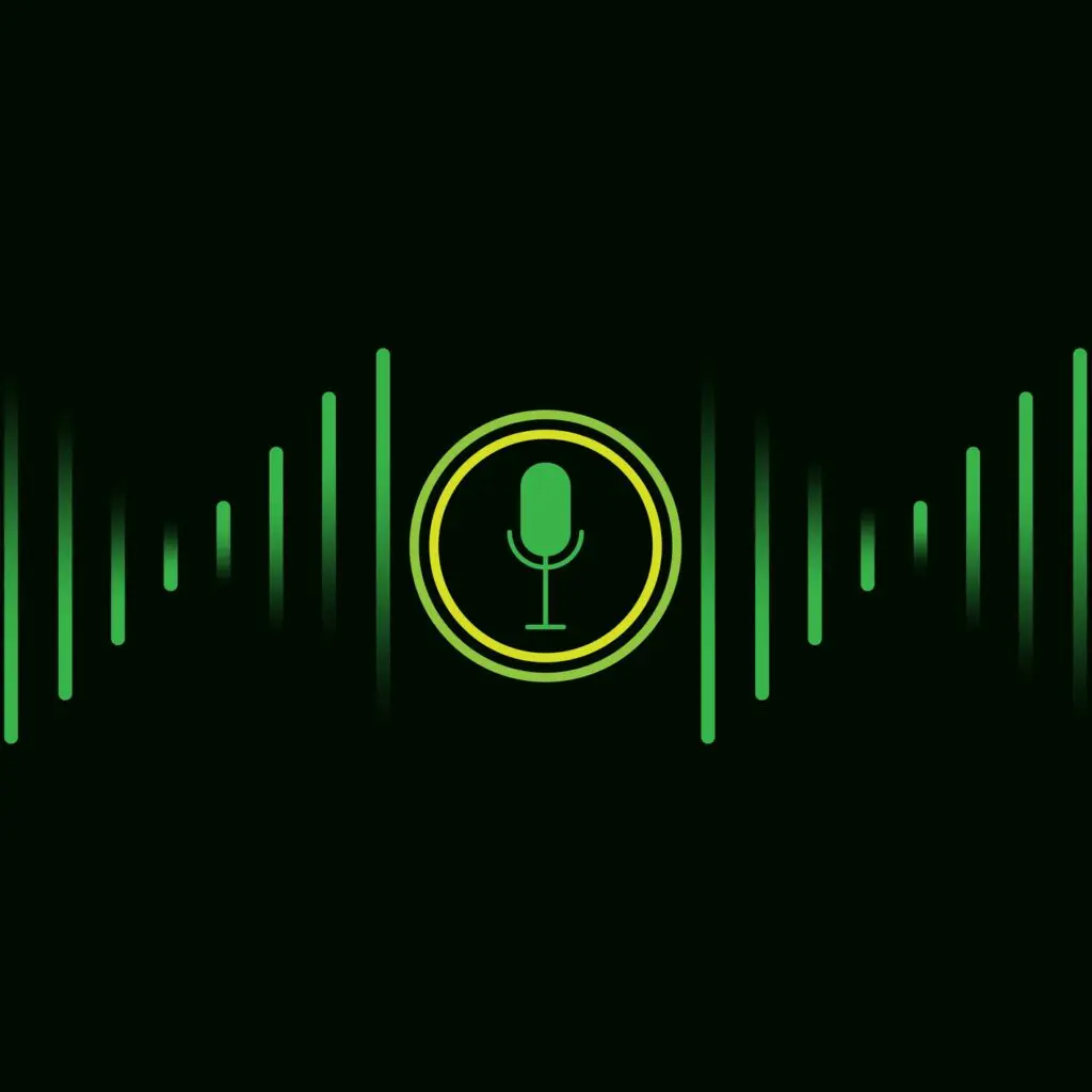 Green soundwave with mic illustration