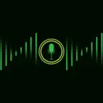 Green soundwave with mic illustration